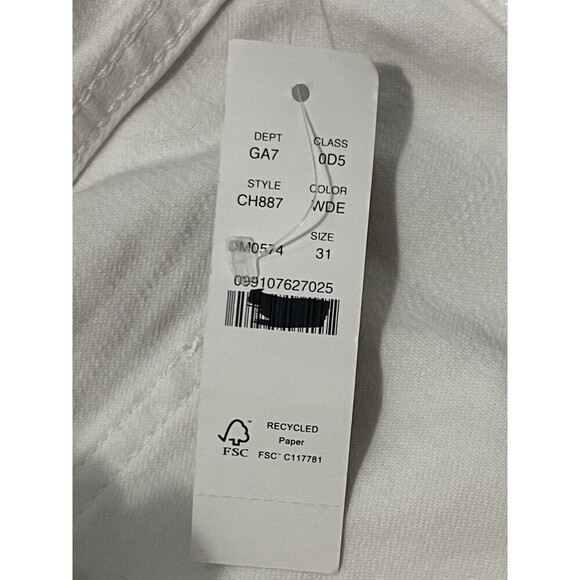 J.CREW Slim-wide Jean with Stacked Buttons Size 31 White NEW Modern Casual CH887 - Picture 9 of 14